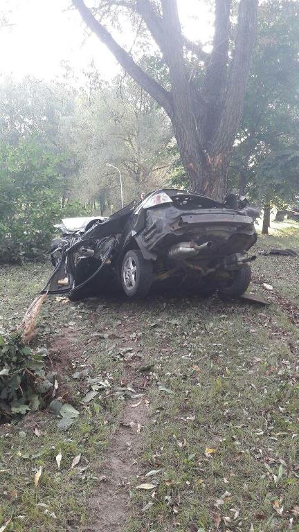 "Мазду" расплющило о дерево в аварии на Седых. Два человека погибли