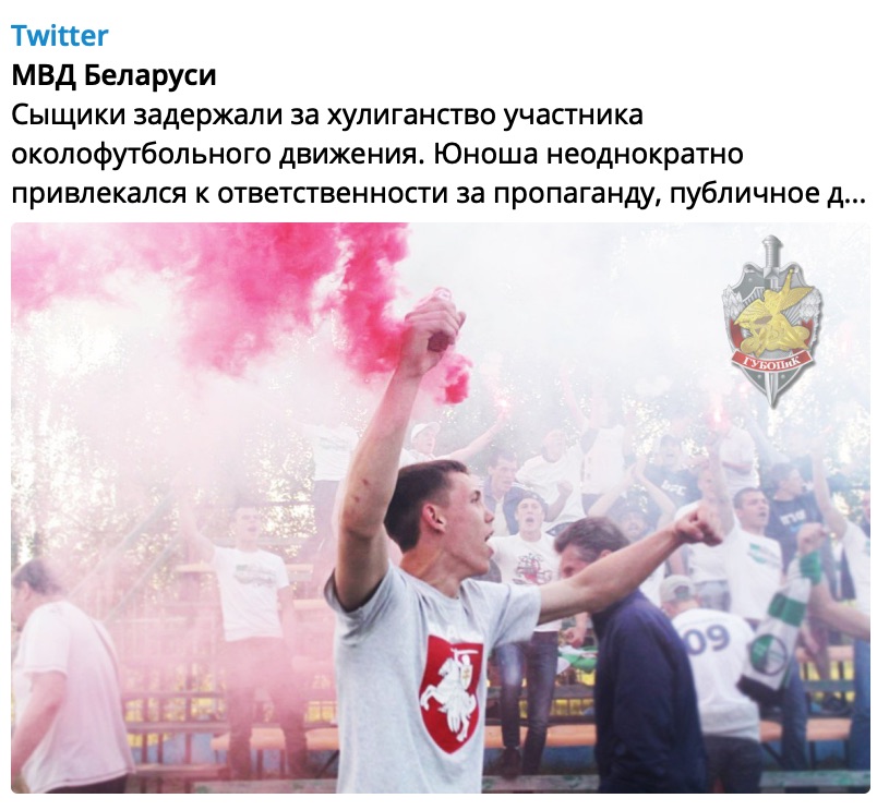 Пресс-служба МВД приравняла футбольных фанатов к фашистам