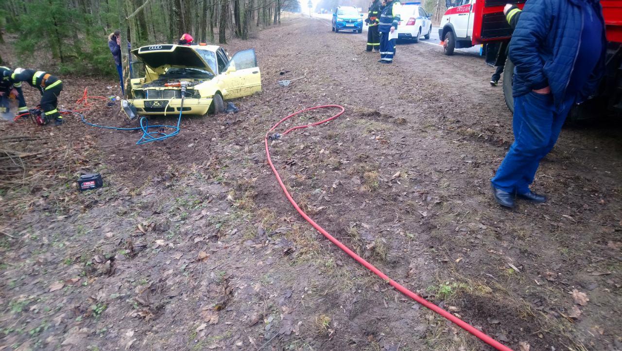На дороге Барановичи-Гродно Audi-80 врезался в дерево