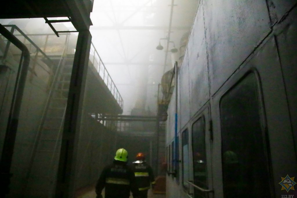 В одном из цехов МТЗ произошло возгорание
