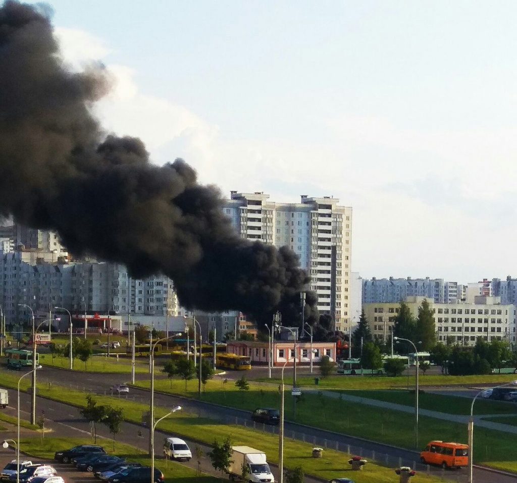 В Минске сгорел пассажирский автобус