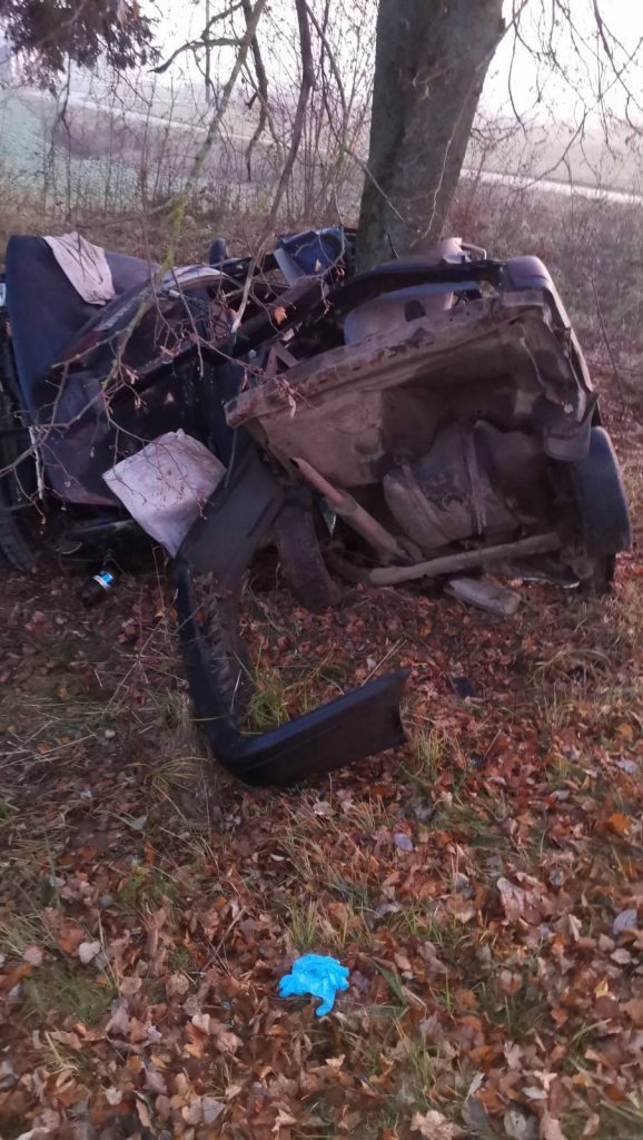 Под Оршей Volkswagen разорвало от удара о дерево – водитель погиб