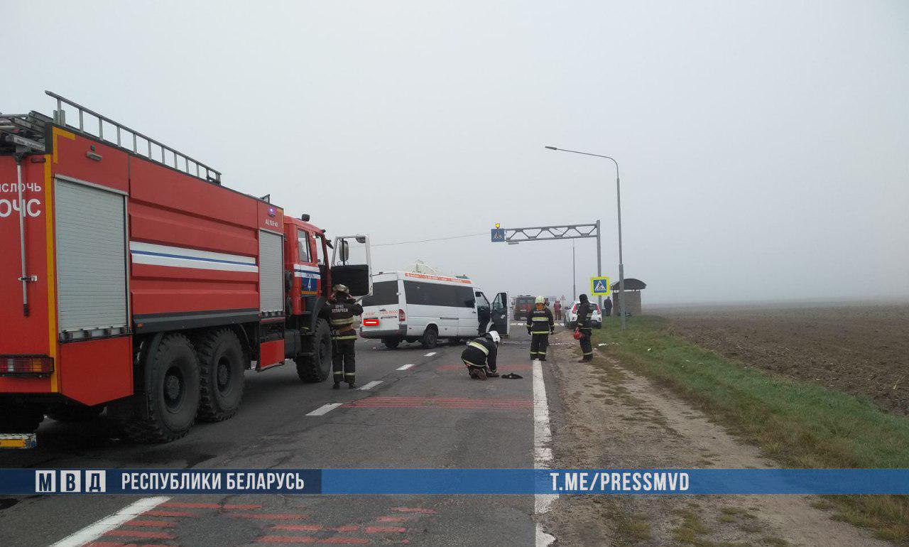 Маршрутка врезалась в цистерну с газом на трассе Минск-Гомель: травмы получили 8 человек