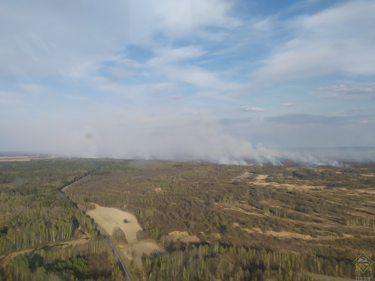 Природный пожар охватил 550 га в Петриковском районе