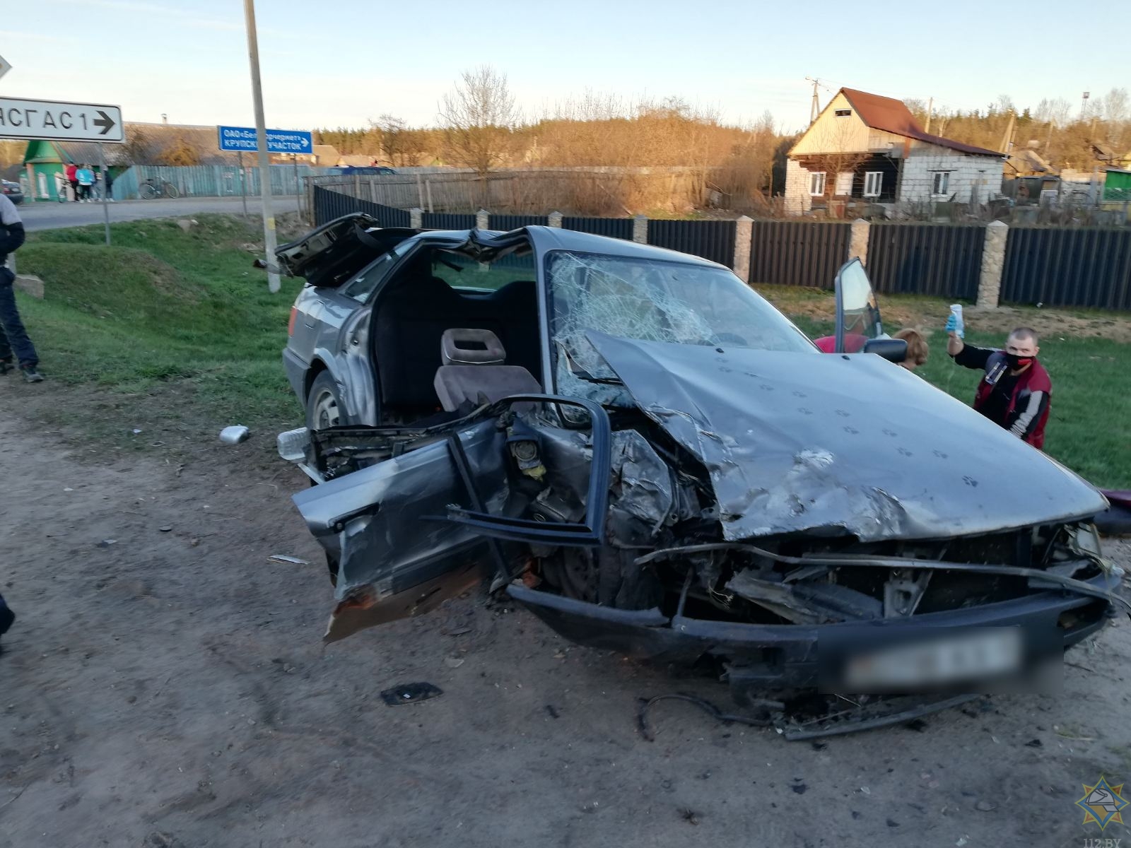 Два Audi столкнулись в Крупском районе
