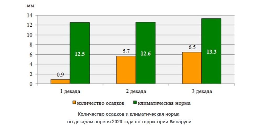 Апрель в Беларуси был в три раза суше климатической нормы