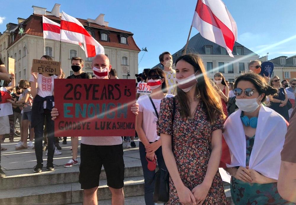 В Варшаве прошла очередная акция солидарности с Беларусью