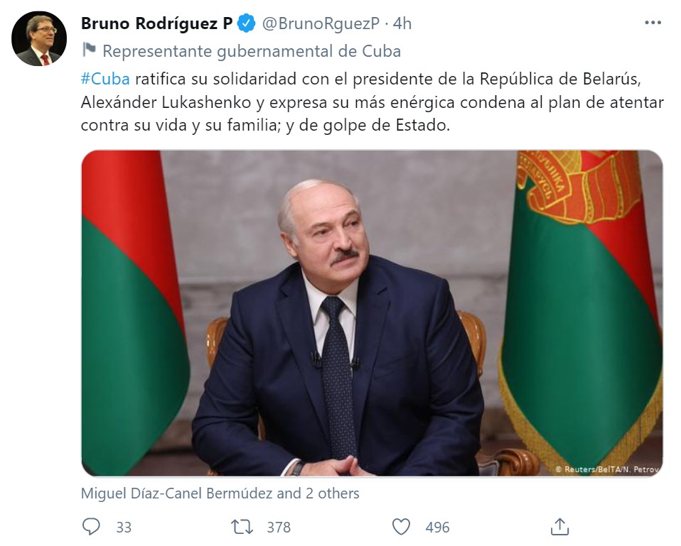 На Кубе выразили поддержку Александру Лукашенко