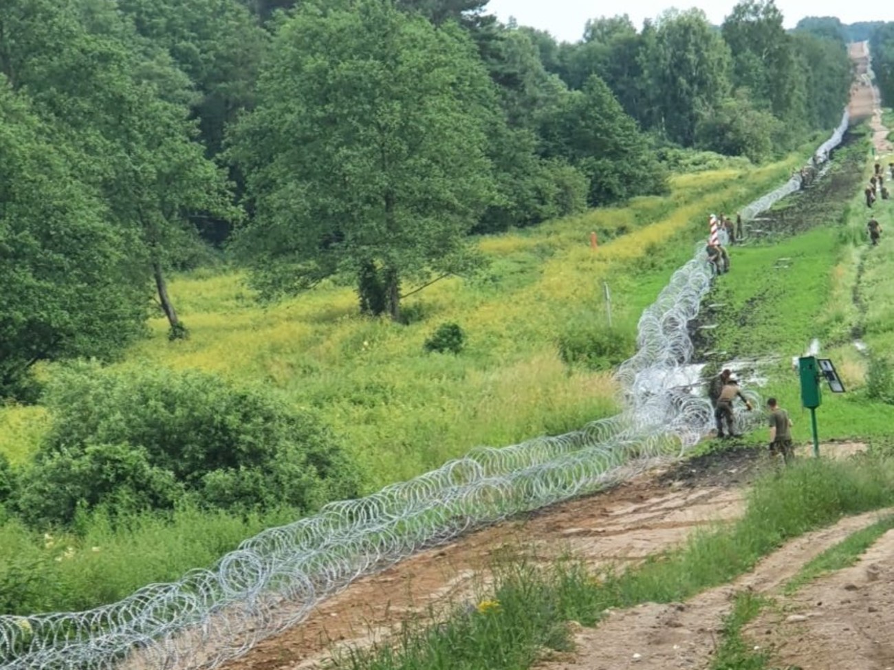 Польская армия устанавливает ограждение на границе с Беларусью – фотофакт