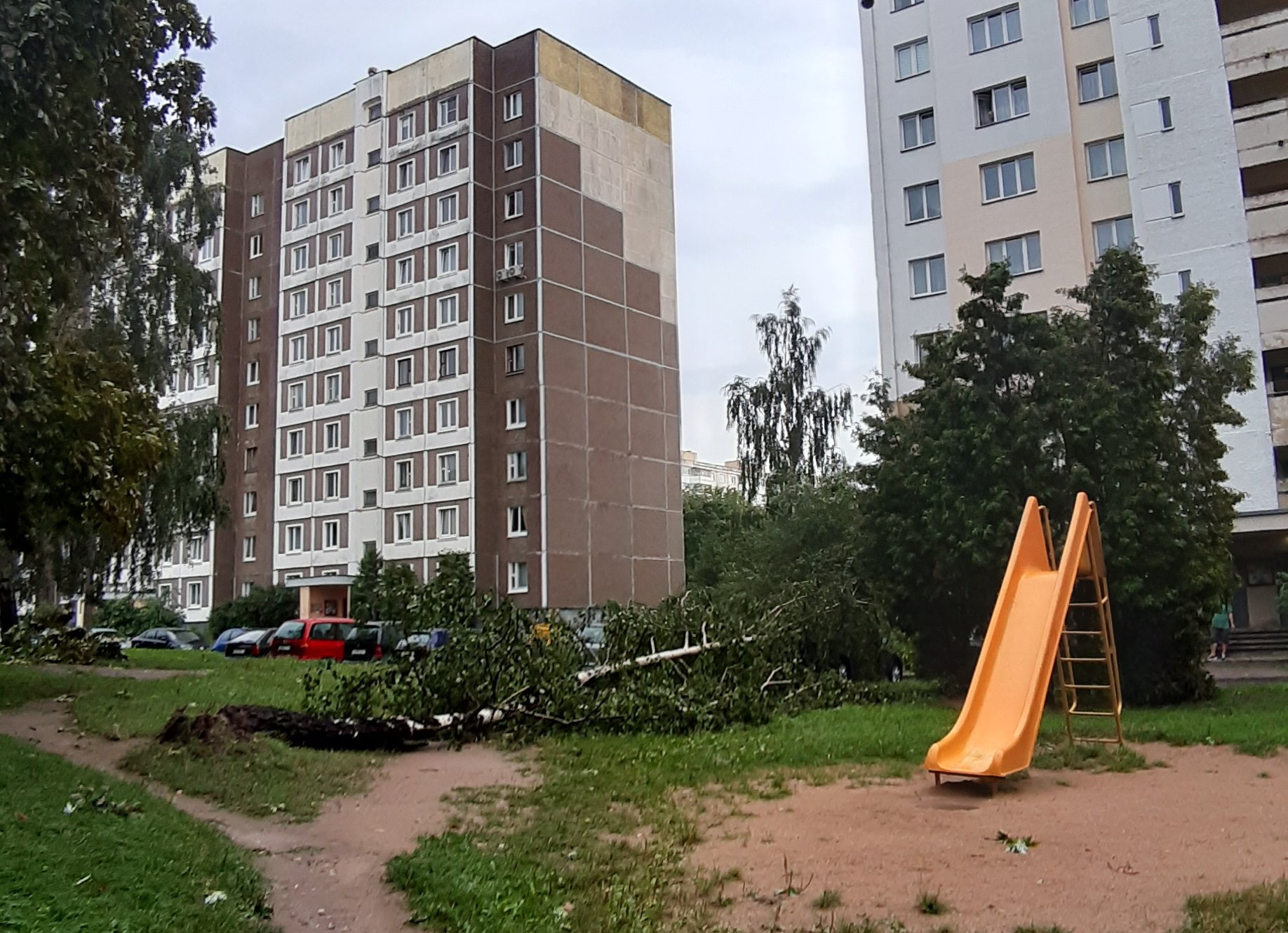 На Минск обрушился мощный ливень с сильным ветром