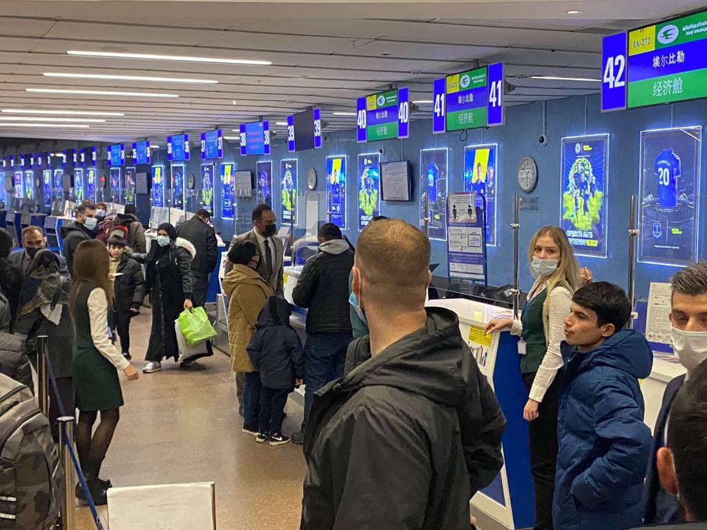 Регистрация на рейс в Эрбиль в Национальном аэропорту Минск - фотофакт
