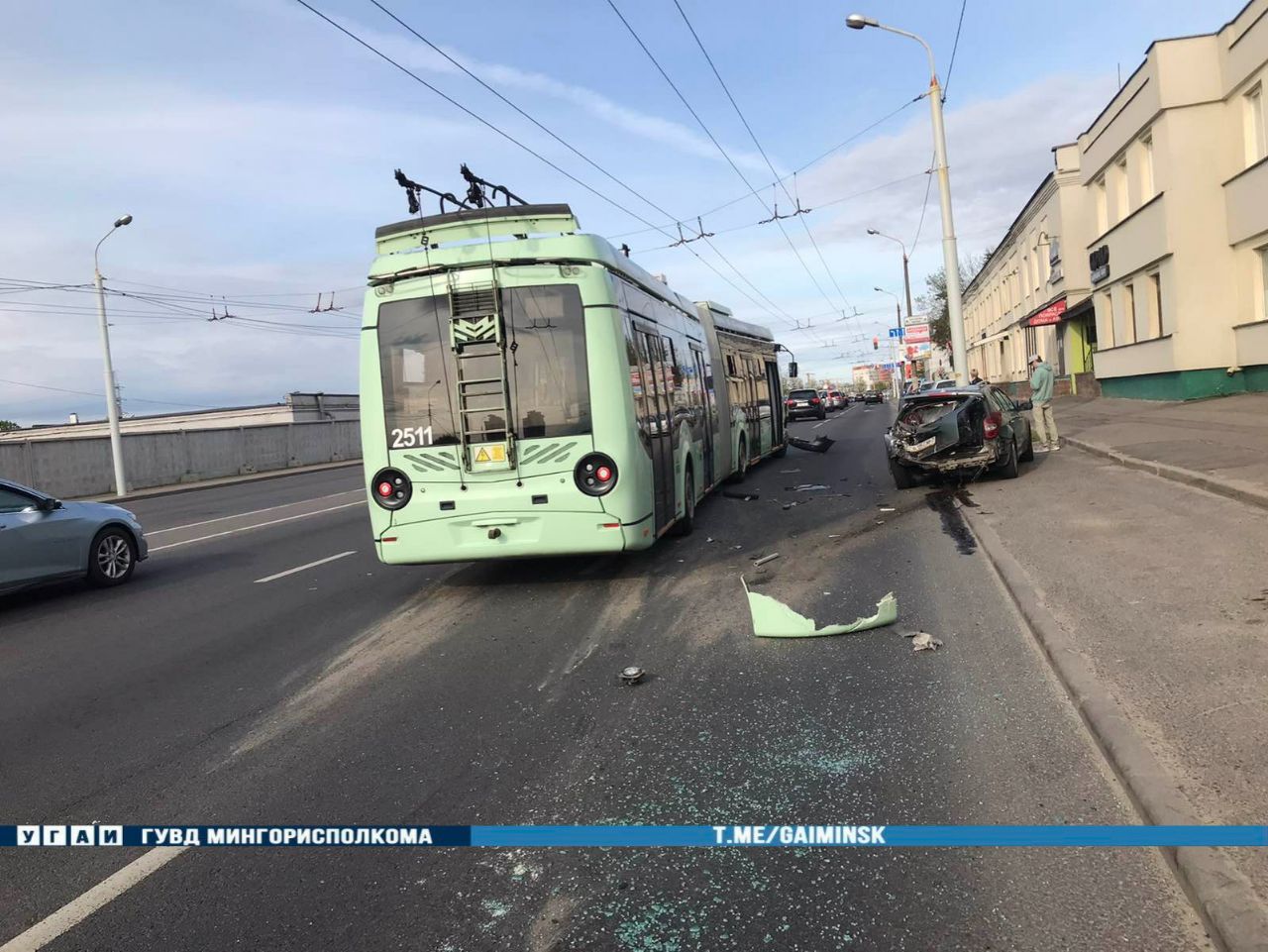 Троллейбус и две легковушки столкнулись в Минске