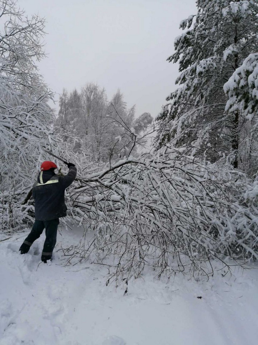 Снег и ветер нарушили электроснабжение в Витебской области