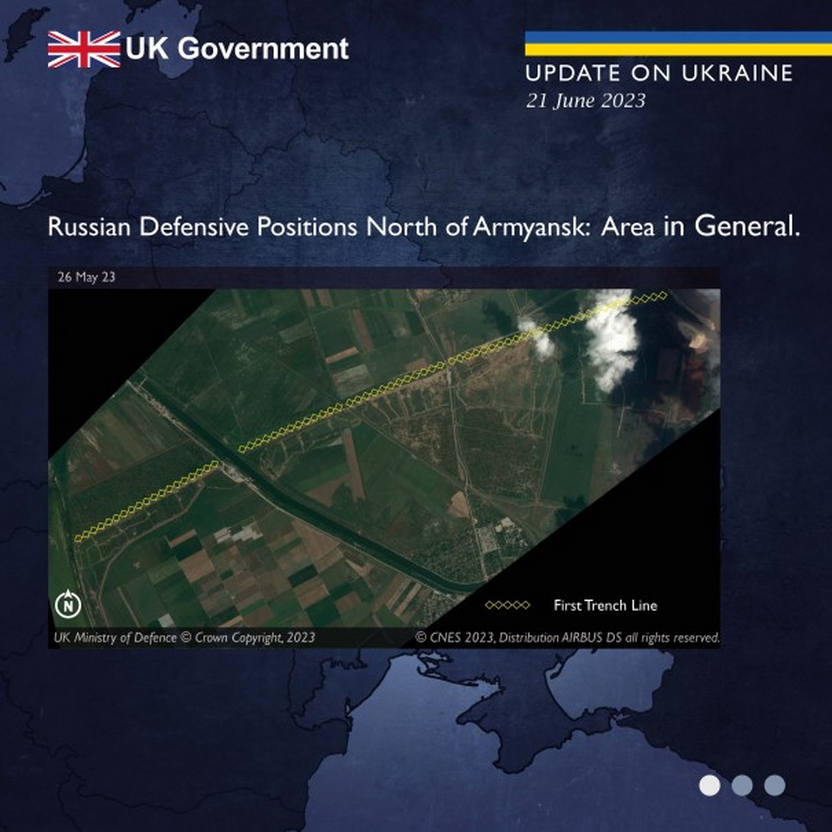 Британская разведка показала линии оборонительных укреплений россиян в Крыму