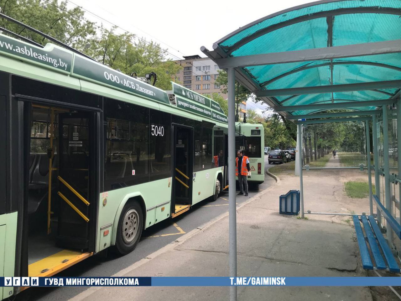 Два троллейбуса столкнулись в Минске, пострадал пассажир