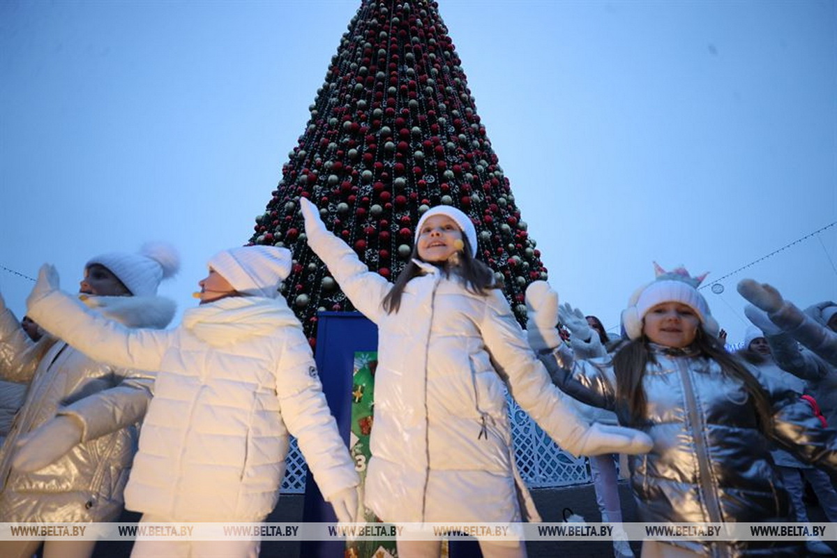 В Минске зажгли огни на главной елке - фото
