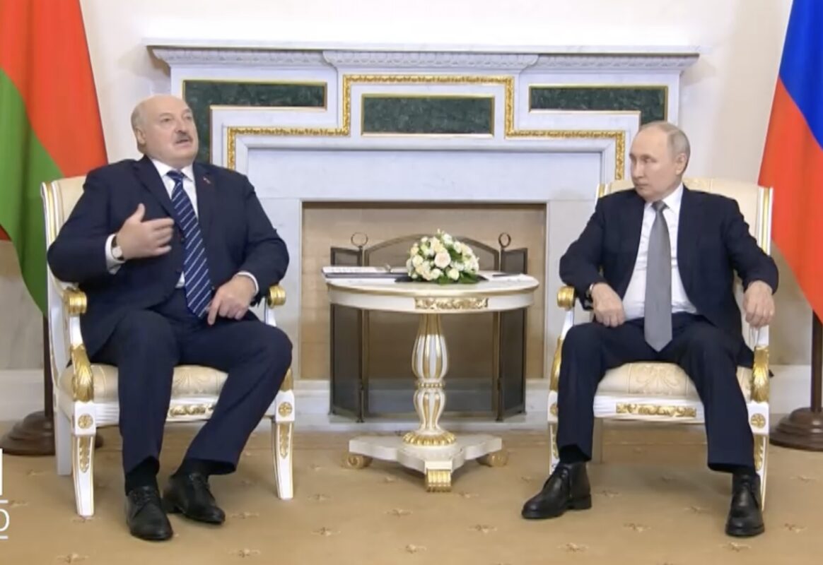 Александр Лукашенко на встрече с Владимиром Путиным. 28.01.2024