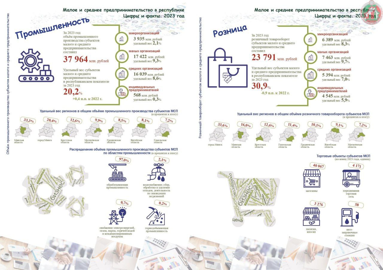 Малый и средний бизнес заработал 44,5% выручки страны в 2023 году