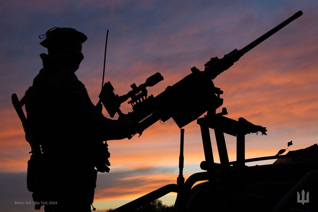 Украинский пулеметчик из состава мобильной группы по уничтожению беспилотников