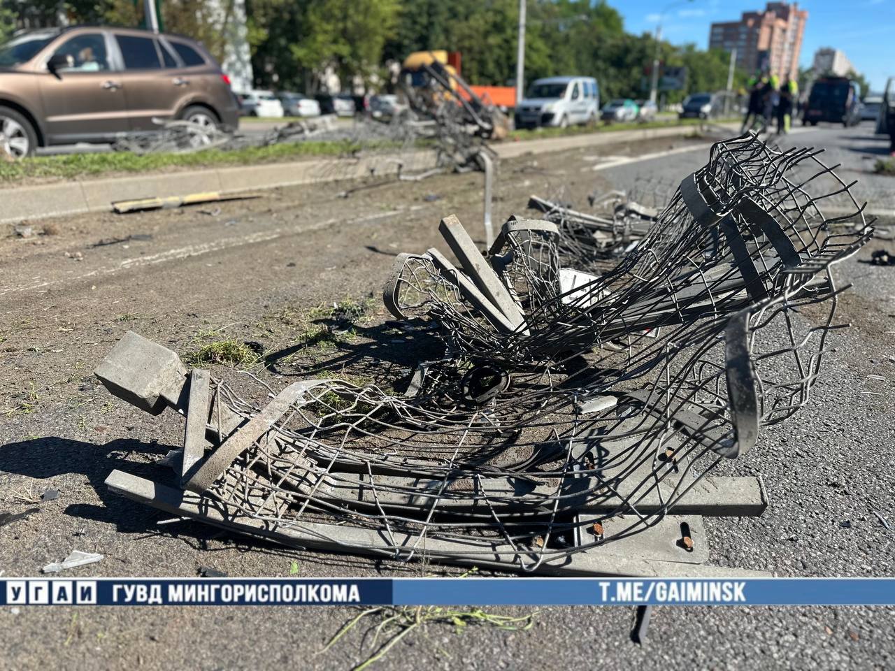 Автомобиль перевернулся на проспекте Пушкина в Минске