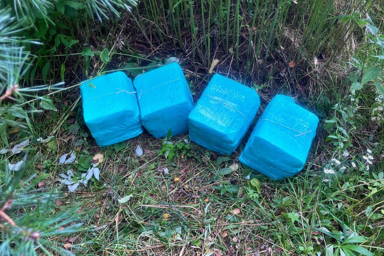 Контрабандисты перебросили сигареты через забор на литовской границе