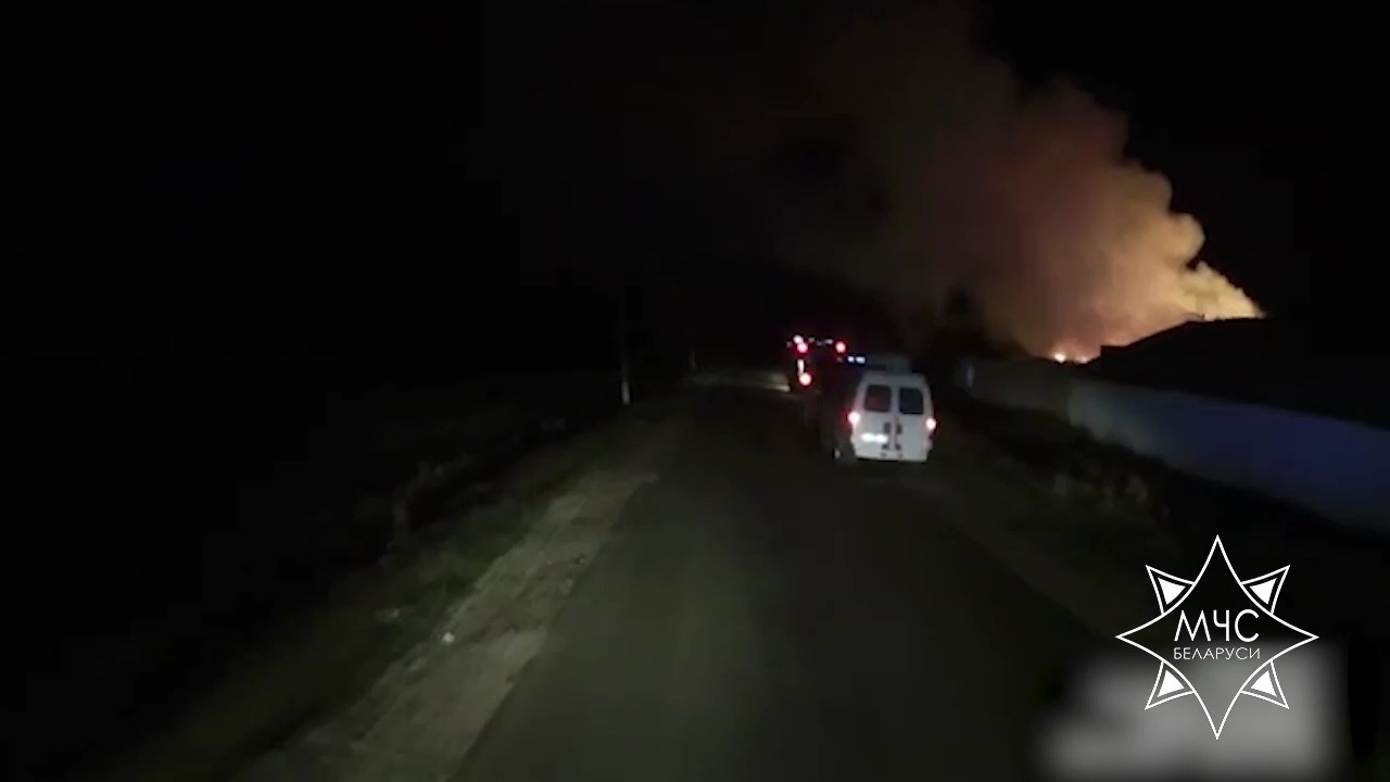 Пилорама горела ночью в Мозырском районе