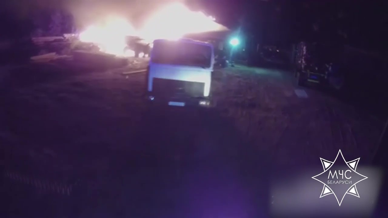 Пилорама горела ночью в Мозырском районе