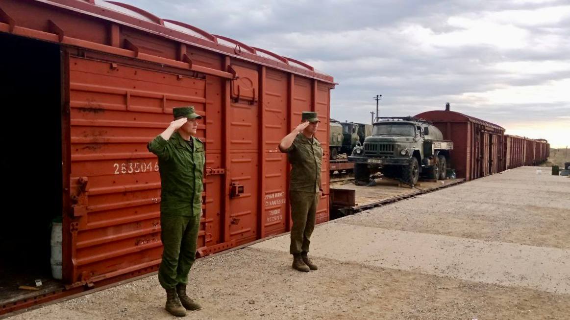 Беларусские зенитчики возвращаются с полигона Ашулук в России