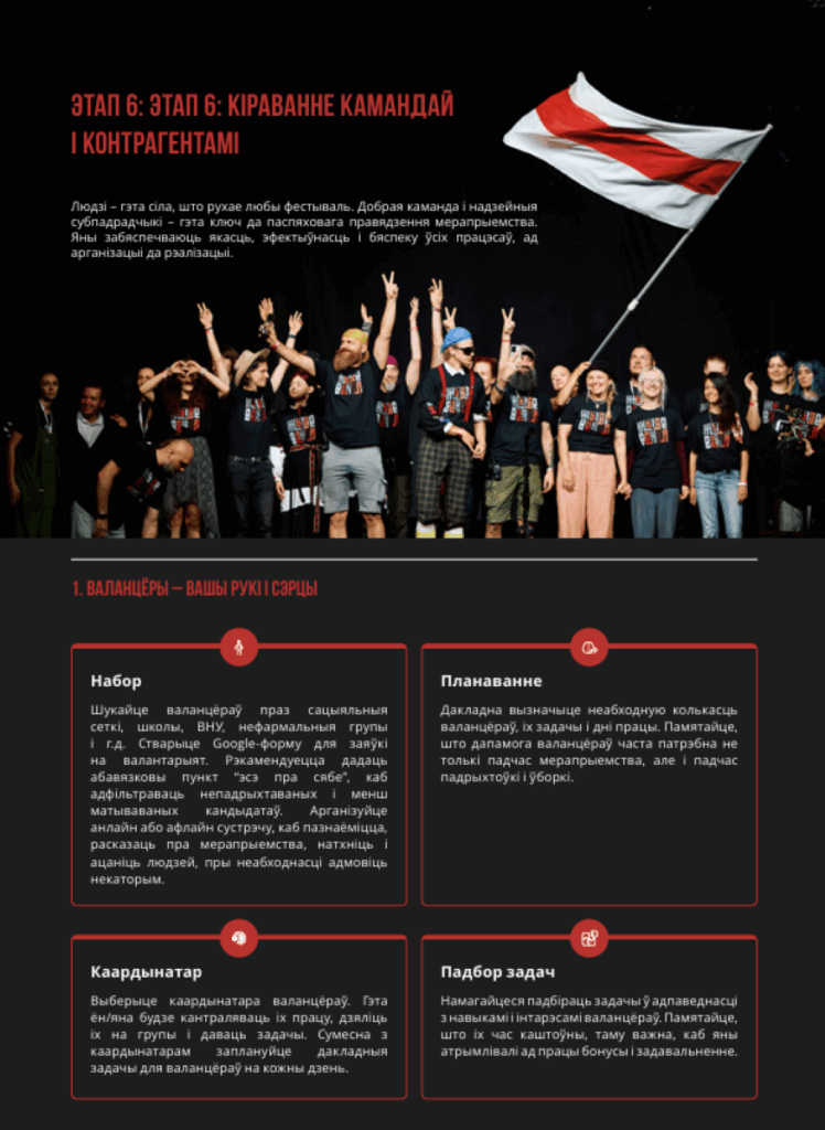 Каманда Tutaka падрыхтавала і выклала ў сеціва даведнік для арганізатараў фестываляў