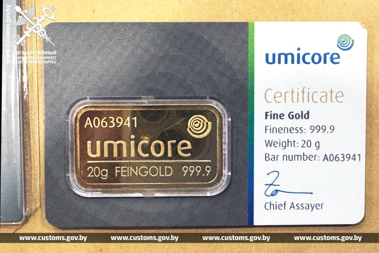 Гражданка Германии не задекларировала 15 слитков золота при въезде в Беларусь