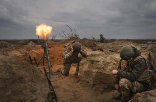 Украинские военные на учениях