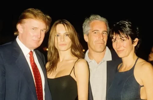 ональд Трамп, его (на тот момент будущая) жена Мелания, Джеффри Эпштейн и Гислейн Максвелл