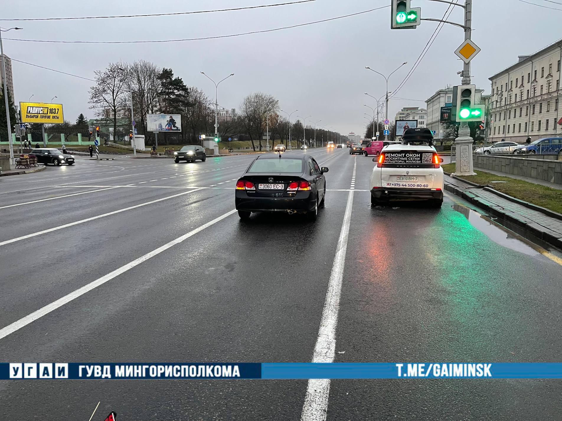 BMW столкнулся с 8 автомобилями на проспекте Независимости в Минске