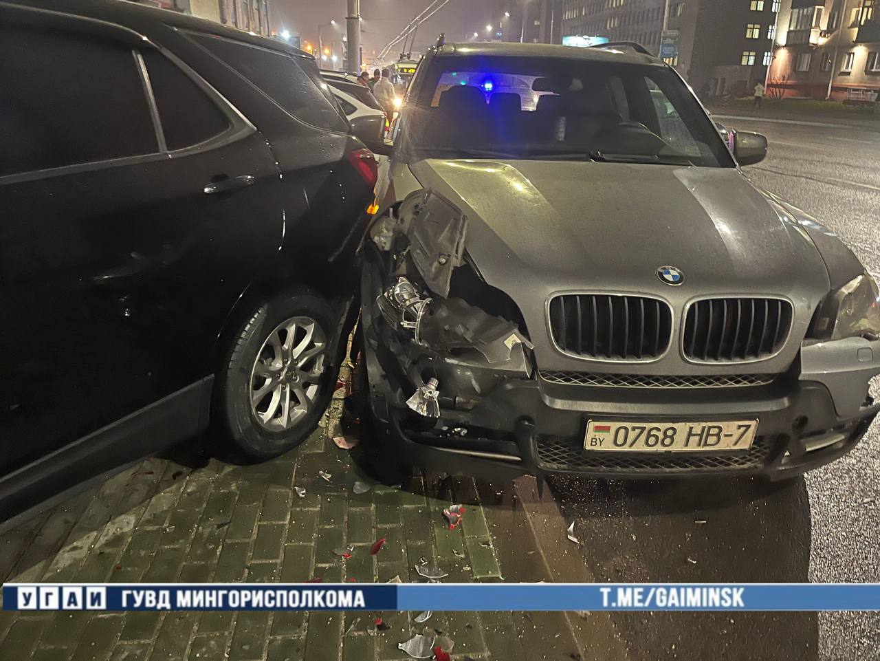 BMW повредил 4 автомобиля в Минске