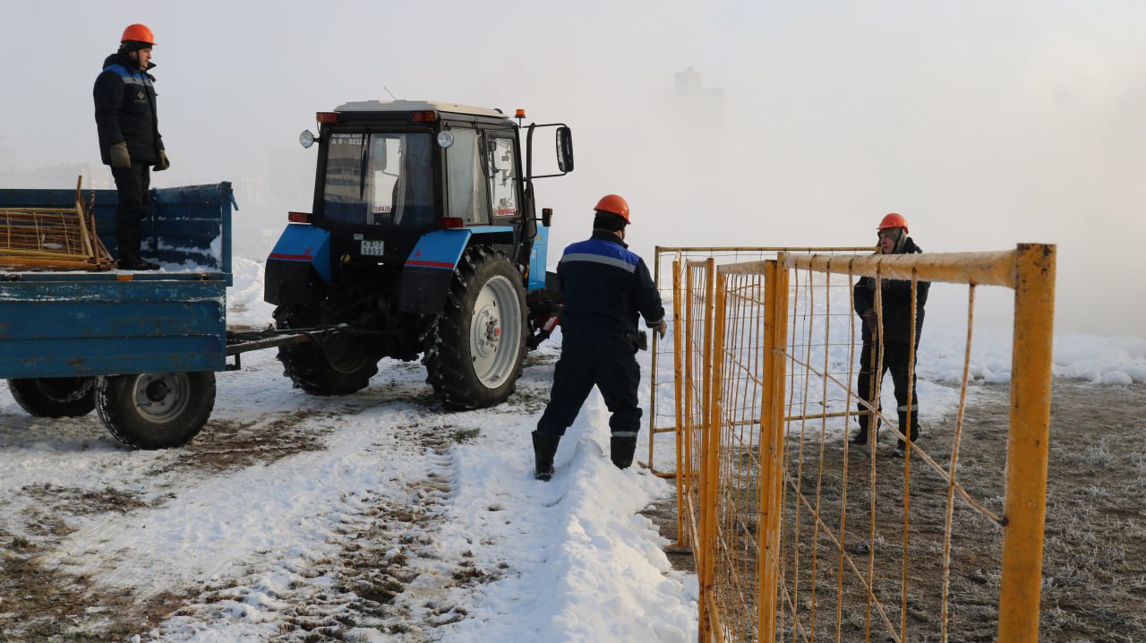 Минэнерго рассказало о ходе ремонта поврежденной теплотрассы в Минске