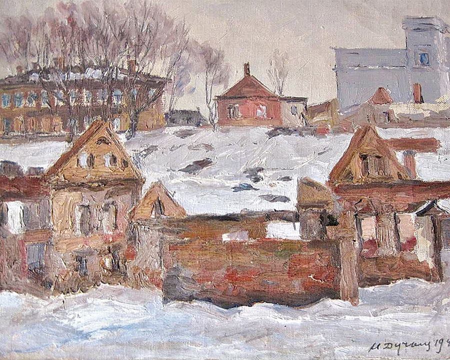 У Мінску адкрылі рэтраспектыўную выставу Міколы Дучыца з ваеннымі і пасляваеннымі краявідамі сталіцы