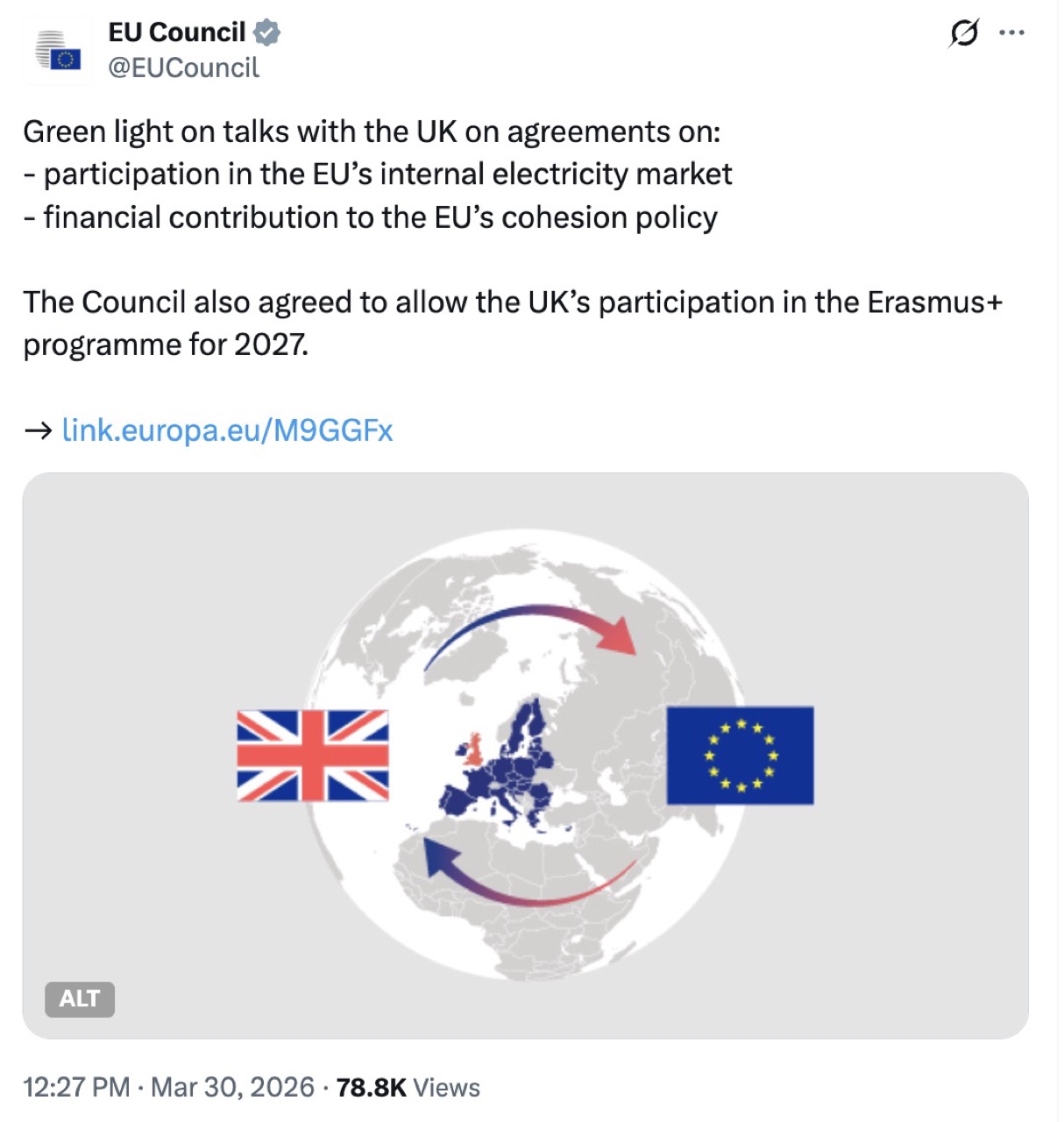 Официальный аккаунт Совета ЕС обозначил Беларусь частью Евросоюза