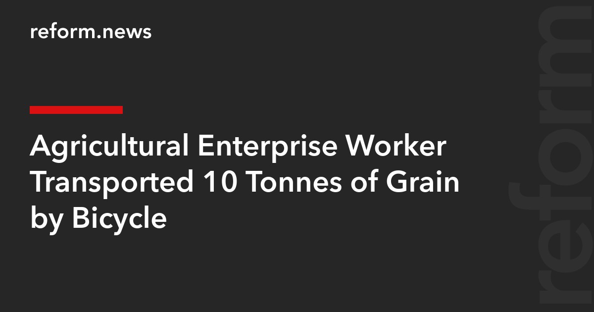 Agricultural Enterprise Worker Transported 10 Tonnes of Grain by Bicycle