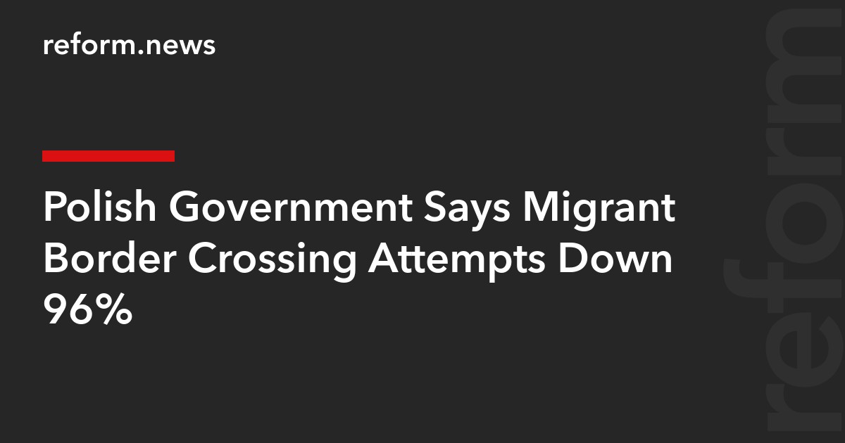 Polish Government Says Migrant Border Crossing Attempts Down 96%
