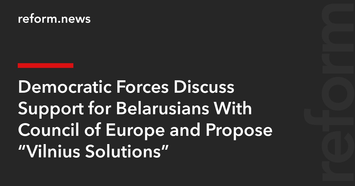 Democratic Forces Discuss Support for Belarusians With Council of Europe and Propose “Vilnius Solutions”
