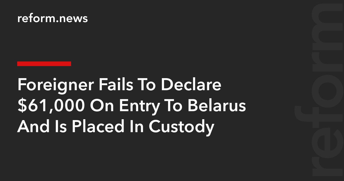Foreigner Fails To Declare $61,000 On Entry To Belarus And Is Placed In Custody