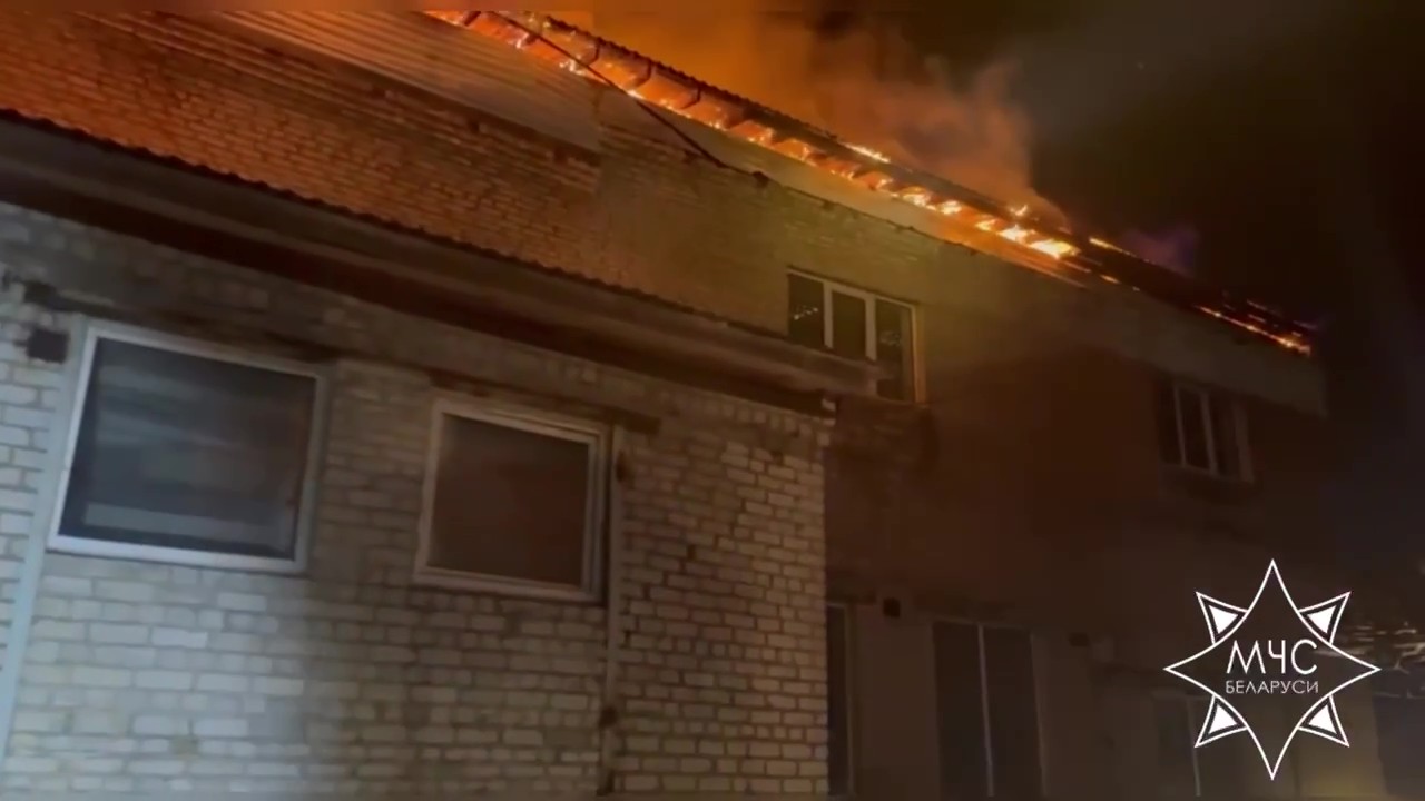 Цех горел ночью в Молодечно