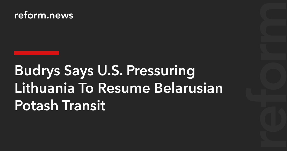 Budrys Says U.S. Pressuring Lithuania To Resume Belarusian Potash Transit