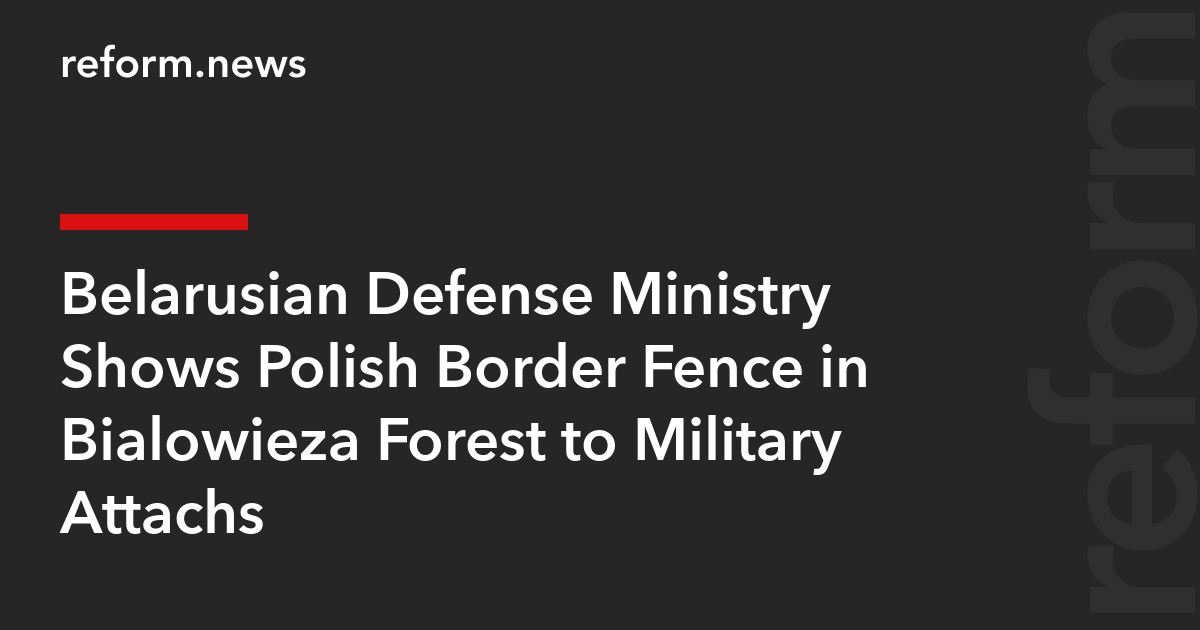 Belarusian Defense Ministry Shows Polish Border Fence in Bialowieza Forest to Military Attachés