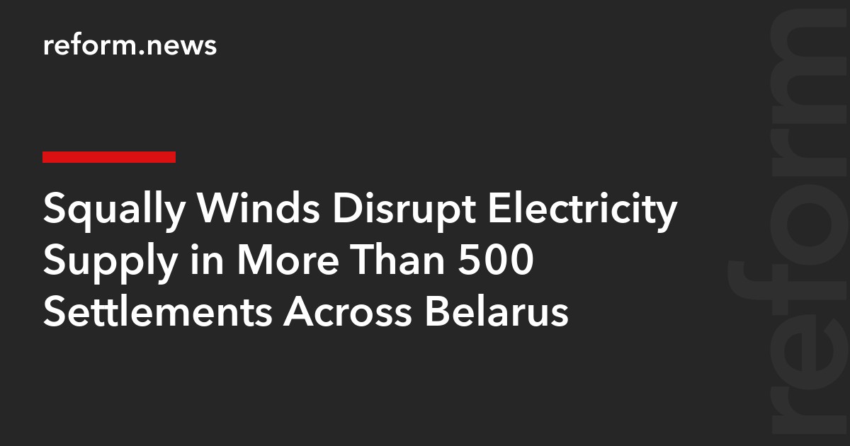 Squally Winds Disrupt Electricity Supply in More Than 500 Settlements Across Belarus
