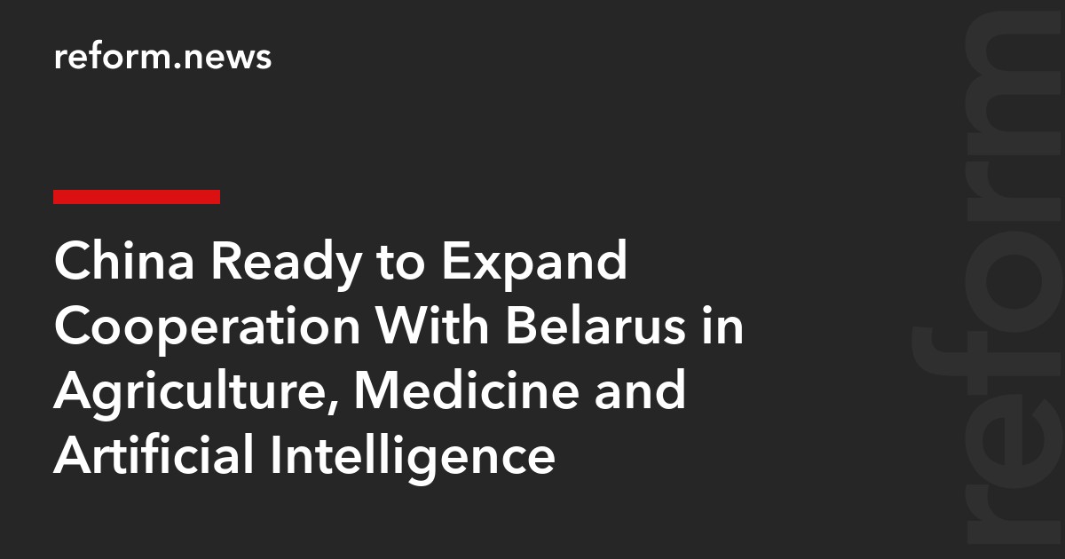 China Ready to Expand Cooperation With Belarus in Agriculture, Medicine and Artificial Intelligence