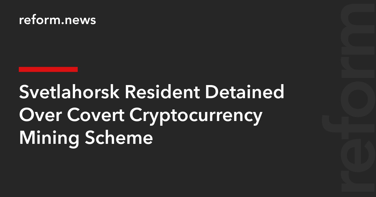 Svetlahorsk Resident Detained Over Covert Cryptocurrency Mining Scheme