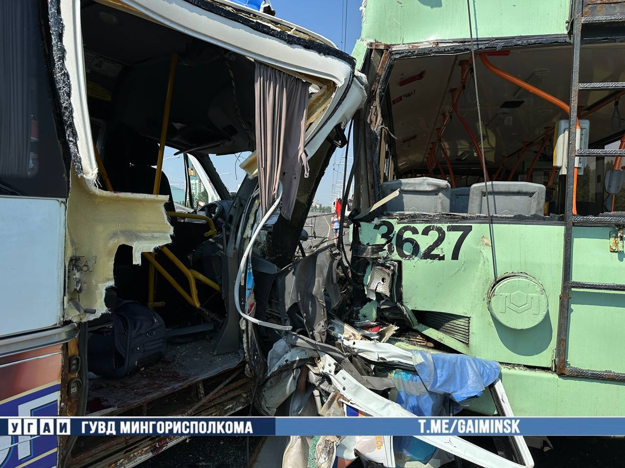 Five Hospitalised After Trolleybus and Minibus Crash in Minsk