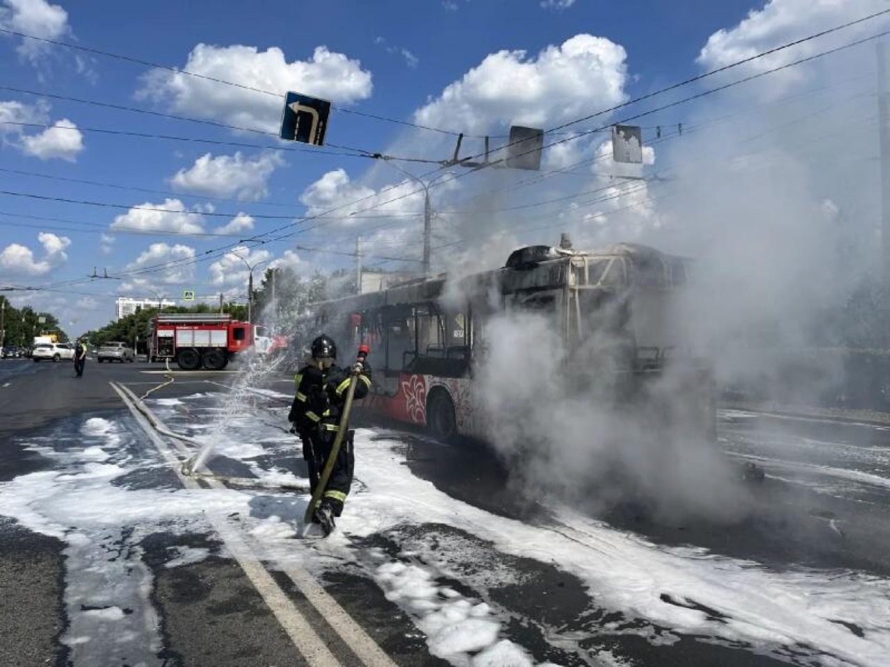 МАЗ сгорел во Владимире