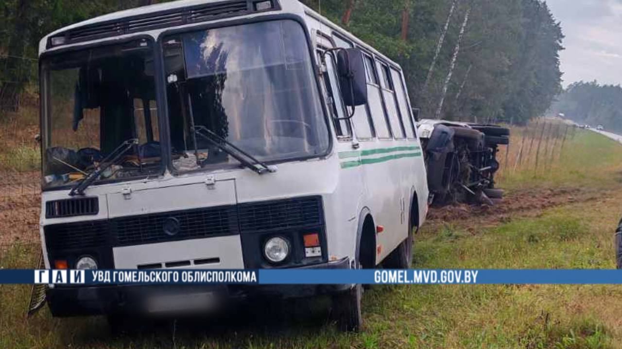 Грузовик и автобус столкнулись в Жлобинском районе